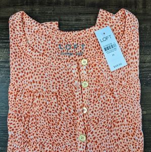 NWT Loft Ruffle Henley Top